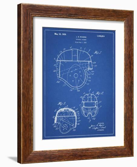 PP218-Blueprint Football Helmet 1925 Patent Poster-Cole Borders-Framed Giclee Print