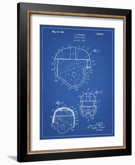 PP218-Blueprint Football Helmet 1925 Patent Poster-Cole Borders-Framed Giclee Print