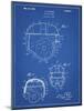 PP218-Blueprint Football Helmet 1925 Patent Poster-Cole Borders-Mounted Giclee Print