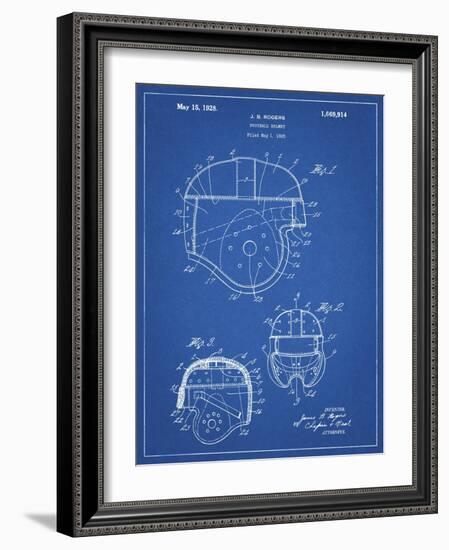 PP218-Blueprint Football Helmet 1925 Patent Poster-Cole Borders-Framed Giclee Print