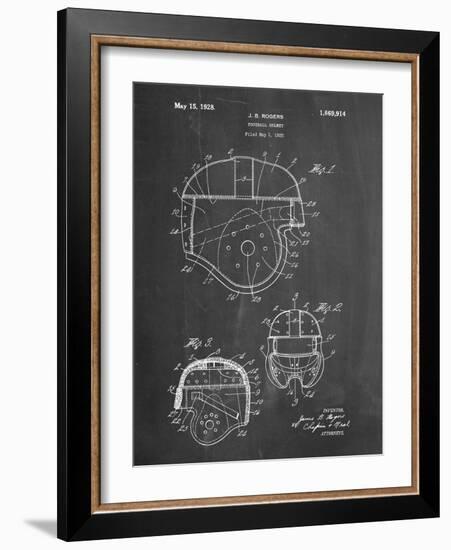 PP218-Chalkboard Football Helmet 1925 Patent Poster-Cole Borders-Framed Giclee Print