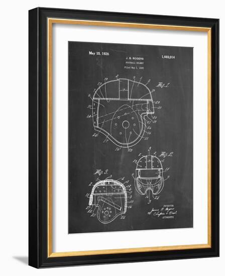 PP218-Chalkboard Football Helmet 1925 Patent Poster-Cole Borders-Framed Giclee Print