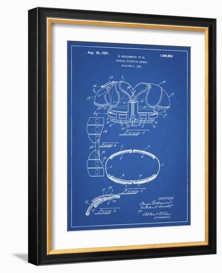 PP219-Blueprint Football Shoulder Pads 1925 Patent Poster-Cole Borders-Framed Giclee Print