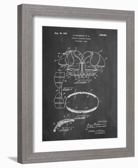 PP219-Chalkboard Football Shoulder Pads 1925 Patent Poster-Cole Borders-Framed Giclee Print