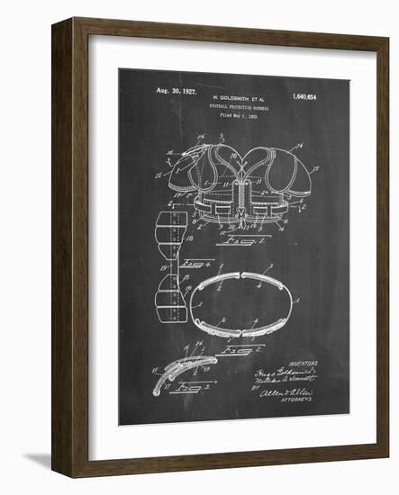 PP219-Chalkboard Football Shoulder Pads 1925 Patent Poster-Cole Borders-Framed Giclee Print