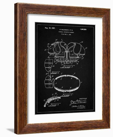 PP219-Vintage Black Football Shoulder Pads 1925 Patent Poster-Cole Borders-Framed Giclee Print