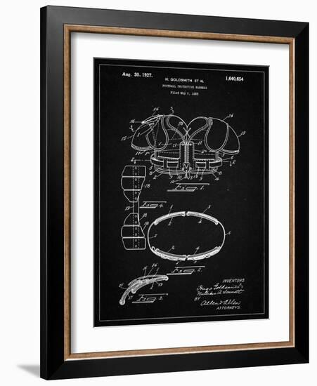 PP219-Vintage Black Football Shoulder Pads 1925 Patent Poster-Cole Borders-Framed Giclee Print