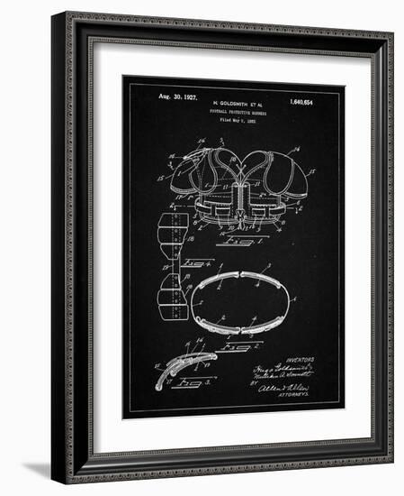 PP219-Vintage Black Football Shoulder Pads 1925 Patent Poster-Cole Borders-Framed Giclee Print