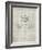 PP222-Antique Grid Parchment Basketball 1929 Game Ball Patent Poster-Cole Borders-Framed Giclee Print