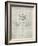 PP222-Antique Grid Parchment Basketball 1929 Game Ball Patent Poster-Cole Borders-Framed Giclee Print