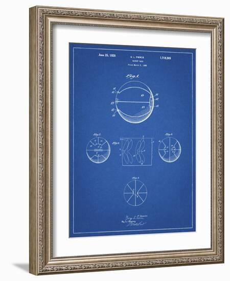 PP222-Blueprint Basketball 1929 Game Ball Patent Poster-Cole Borders-Framed Giclee Print