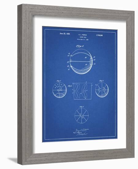 PP222-Blueprint Basketball 1929 Game Ball Patent Poster-Cole Borders-Framed Giclee Print