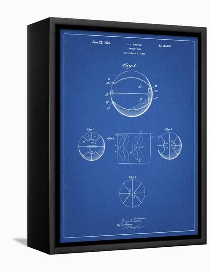 PP222-Blueprint Basketball 1929 Game Ball Patent Poster-Cole Borders-Framed Premier Image Canvas