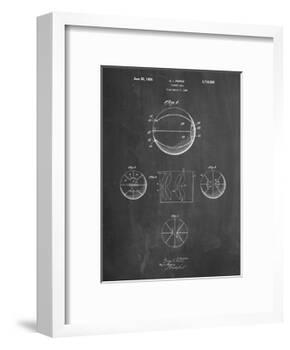 PP222-Chalkboard Basketball 1929 Game Ball Patent Poster-Cole Borders-Framed Giclee Print