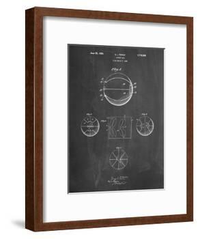 PP222-Chalkboard Basketball 1929 Game Ball Patent Poster-Cole Borders-Framed Giclee Print