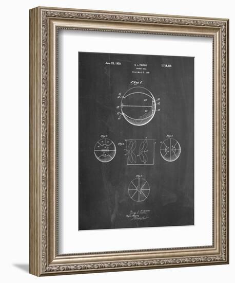 PP222-Chalkboard Basketball 1929 Game Ball Patent Poster-Cole Borders-Framed Giclee Print