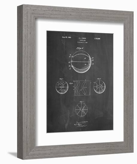 PP222-Chalkboard Basketball 1929 Game Ball Patent Poster-Cole Borders-Framed Giclee Print