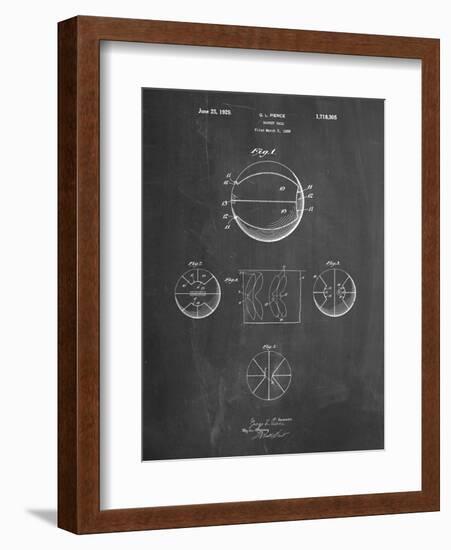 PP222-Chalkboard Basketball 1929 Game Ball Patent Poster-Cole Borders-Framed Giclee Print