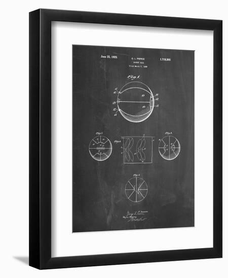 PP222-Chalkboard Basketball 1929 Game Ball Patent Poster-Cole Borders-Framed Giclee Print