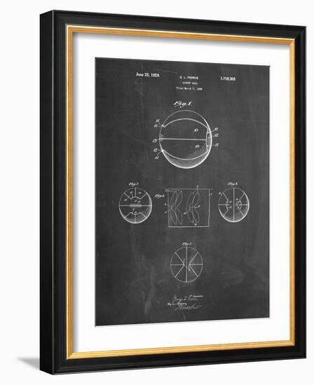 PP222-Chalkboard Basketball 1929 Game Ball Patent Poster-Cole Borders-Framed Giclee Print