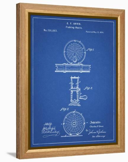 PP225-Blueprint Orvis 1874 Fly Fishing Reel Patent Poster-Cole Borders-Framed Premier Image Canvas