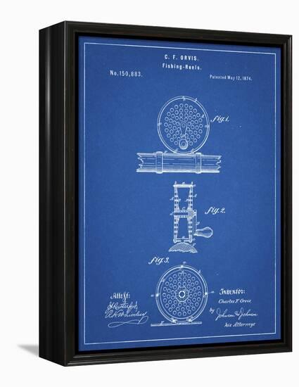 PP225-Blueprint Orvis 1874 Fly Fishing Reel Patent Poster-Cole Borders-Framed Premier Image Canvas