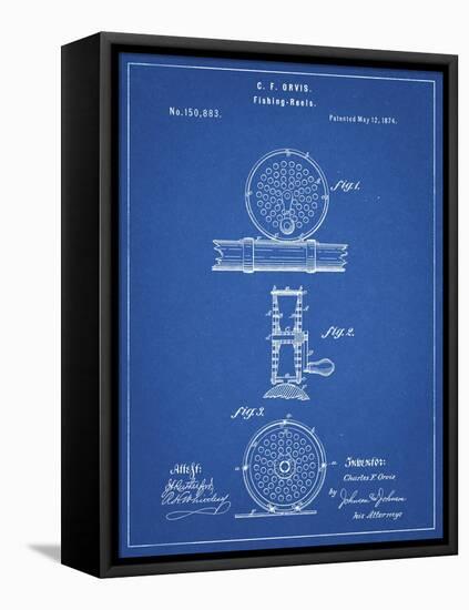 PP225-Blueprint Orvis 1874 Fly Fishing Reel Patent Poster-Cole Borders-Framed Premier Image Canvas