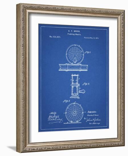 PP225-Blueprint Orvis 1874 Fly Fishing Reel Patent Poster-Cole Borders-Framed Giclee Print