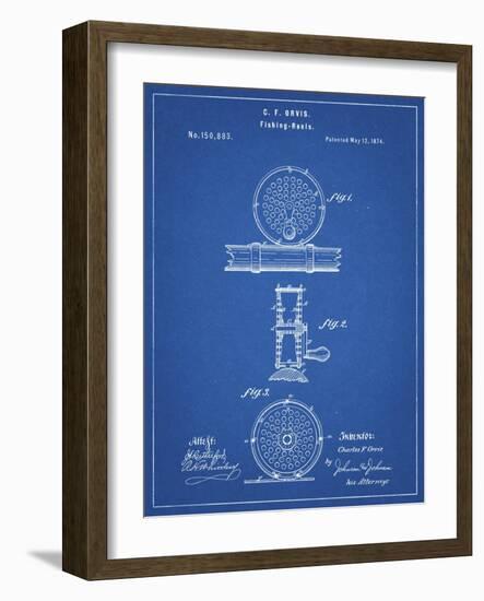 PP225-Blueprint Orvis 1874 Fly Fishing Reel Patent Poster-Cole Borders-Framed Giclee Print