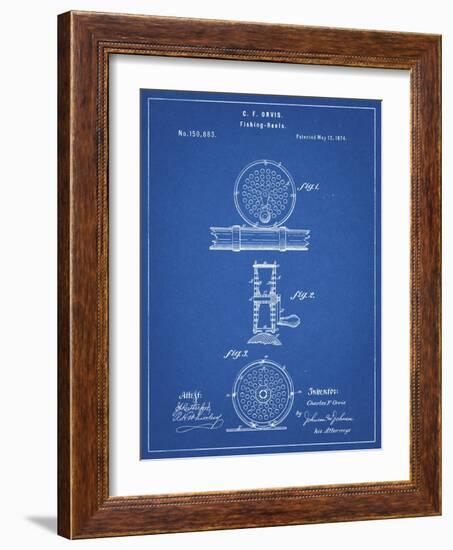 PP225-Blueprint Orvis 1874 Fly Fishing Reel Patent Poster-Cole Borders-Framed Giclee Print
