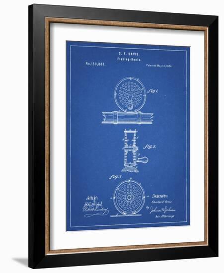 PP225-Blueprint Orvis 1874 Fly Fishing Reel Patent Poster-Cole Borders-Framed Giclee Print