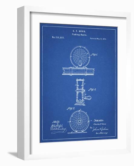 PP225-Blueprint Orvis 1874 Fly Fishing Reel Patent Poster-Cole Borders-Framed Giclee Print