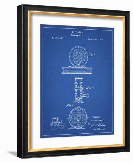 PP225-Blueprint Orvis 1874 Fly Fishing Reel Patent Poster-Cole Borders-Framed Giclee Print