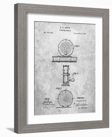 PP225-Slate Orvis 1874 Fly Fishing Reel Patent Poster-Cole Borders-Framed Giclee Print