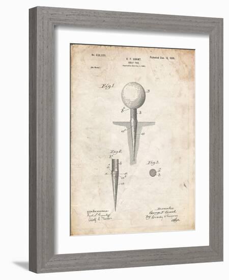 PP237-Vintage Parchment Vintage Golf Tee 1899 Patent Poster-Cole Borders-Framed Giclee Print