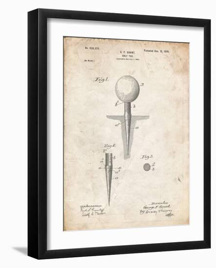 PP237-Vintage Parchment Vintage Golf Tee 1899 Patent Poster-Cole Borders-Framed Giclee Print