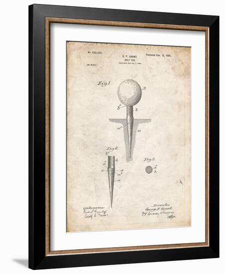 PP237-Vintage Parchment Vintage Golf Tee 1899 Patent Poster-Cole Borders-Framed Giclee Print