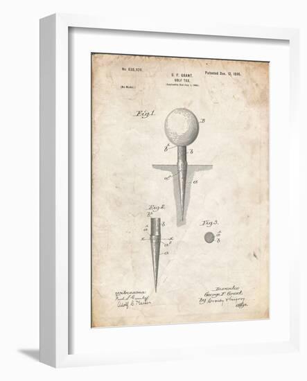 PP237-Vintage Parchment Vintage Golf Tee 1899 Patent Poster-Cole Borders-Framed Giclee Print