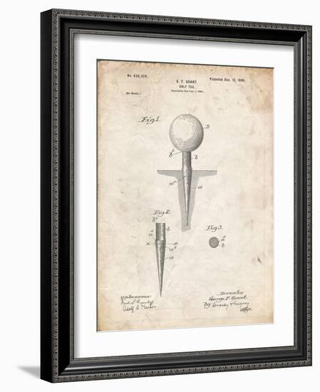 PP237-Vintage Parchment Vintage Golf Tee 1899 Patent Poster-Cole Borders-Framed Giclee Print