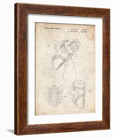 PP239-Vintage Parchment Golf Walking Bag Patent Poster-Cole Borders-Framed Giclee Print