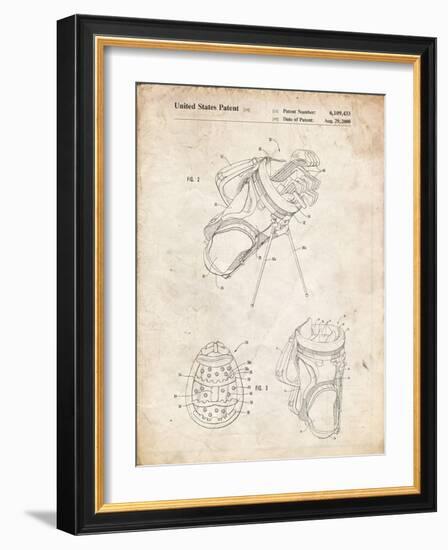 PP239-Vintage Parchment Golf Walking Bag Patent Poster-Cole Borders-Framed Giclee Print