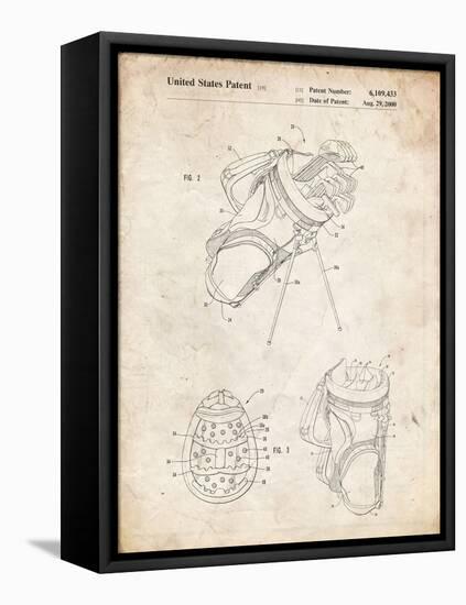 PP239-Vintage Parchment Golf Walking Bag Patent Poster-Cole Borders-Framed Premier Image Canvas