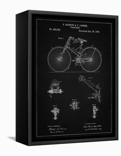 PP248-Vintage Black Bicycle 1890 Patent Poster-Cole Borders-Framed Premier Image Canvas
