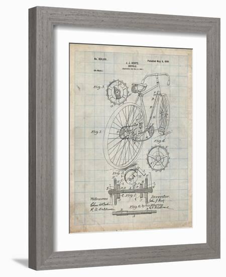 PP25 Antique Grid Parchment-Borders Cole-Framed Giclee Print