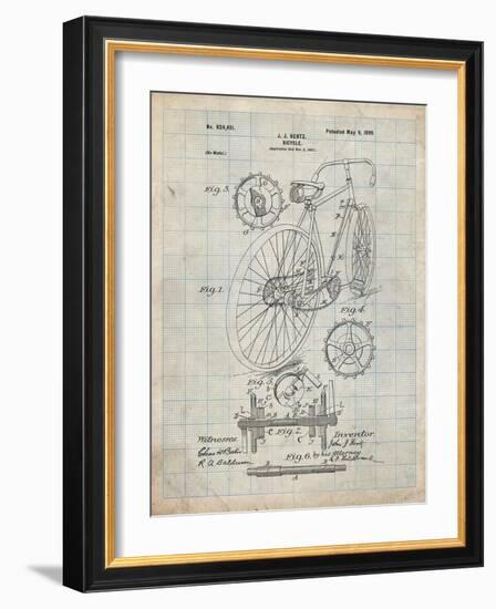 PP25 Antique Grid Parchment-Borders Cole-Framed Giclee Print