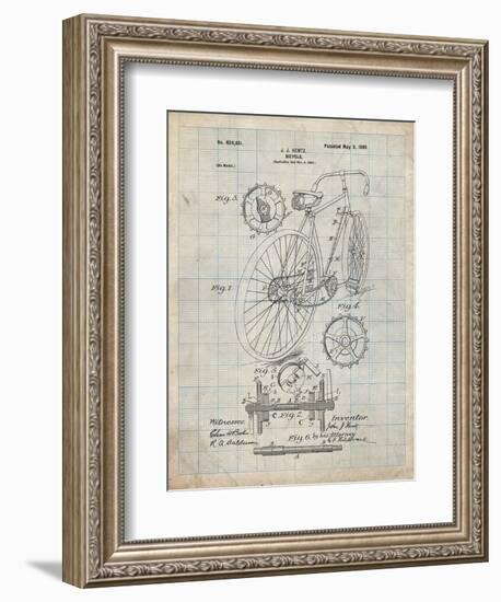 PP25 Antique Grid Parchment-Borders Cole-Framed Giclee Print