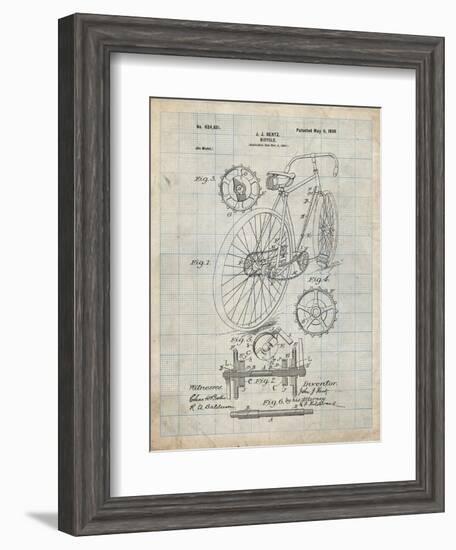 PP25 Antique Grid Parchment-Borders Cole-Framed Giclee Print