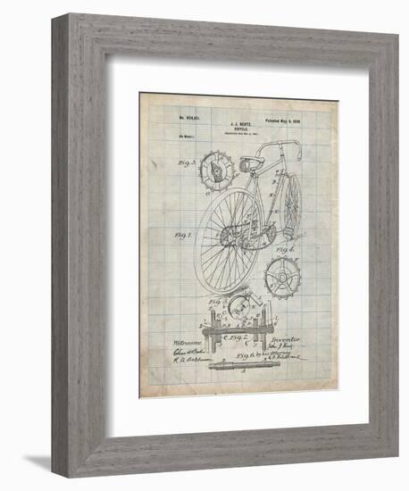 PP25 Antique Grid Parchment-Borders Cole-Framed Giclee Print