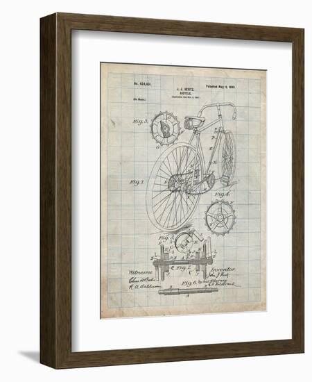 PP25 Antique Grid Parchment-Borders Cole-Framed Giclee Print