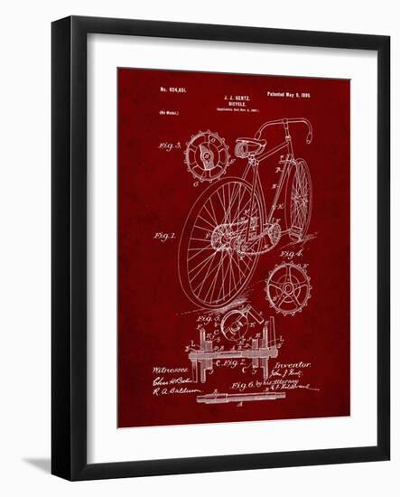 PP25 Burgundy-Borders Cole-Framed Giclee Print